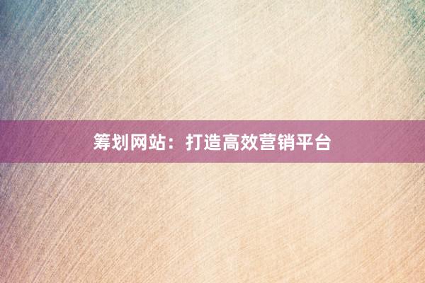 筹划网站：打造高效营销平台