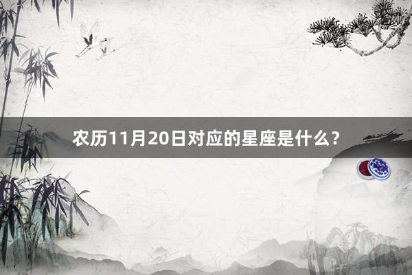 农历11月20日对应的星座是什么？
